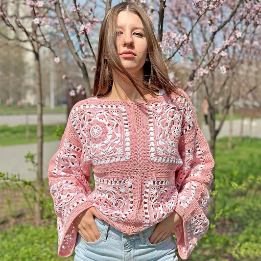 🌼 Daisy Granny Square Sweater Pattern